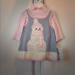 Snowman sweater dress
